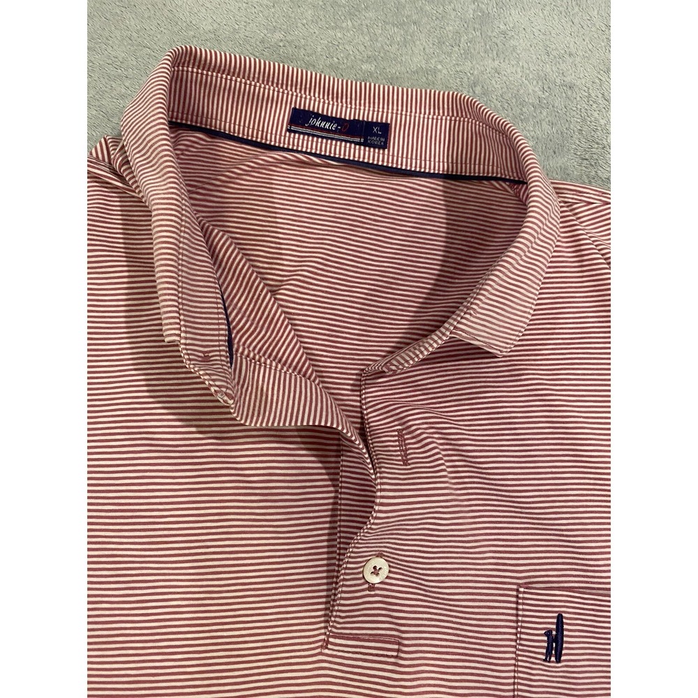 Mens Johnnie O Short Sleeve Golf Polo Shirt‎ Ballantyne Country Club Red Pink XL